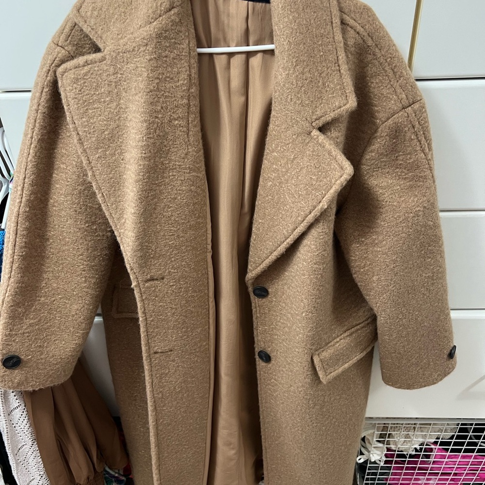 Zara Stylish Tan Wool Coat